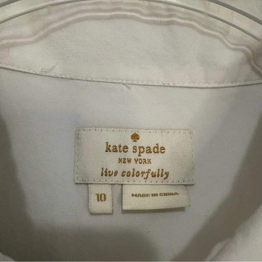 Kate Spade White Bridal Button Down Mrs. Shirt
